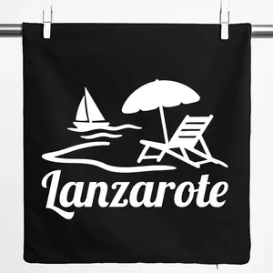 Наволочка Huuraa с мотивом острова Лансароте, подарок из Испании, 40x40 см, черный хлопок, подарок Лансароте Hellweg Druckerei