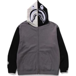 Бейп шарк фулл зип i худи A BATHING APE, серый