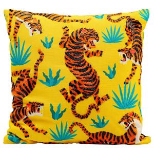 Декоративная подушка Kare Design Tiger Love Typ A, полиэстер / бархат - желтый / черный