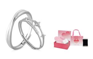 VIVIWELL Серебряное парное кольцо S925 Unisex