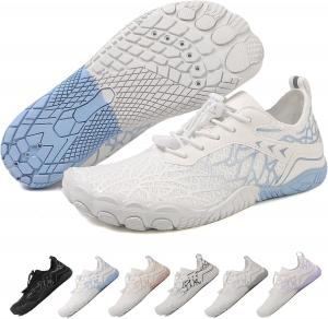 Ботинки для походов для женщин и мужчин, унисекс водонепроницаемые босоножки, дышащие, противоскользящие походные туфли для занятий спортом, с широкой носочной частью, для походов, прогулок, бега, йоги и водных видов спорта Xianfengniao, белый/синий