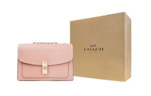 Сумка-баул Lane из галечной кожи, портативная сумка через плечо, женская сумка на плечо COACH цвета вишневого розового