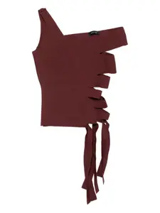 Топ с вырезом на одно плечо Mugler, красный