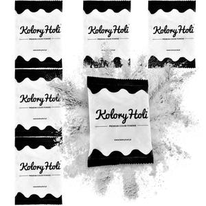 Holi Colors, Красочный порошок Холи для фестиваля красок, 6 шт., белый Kolory Holi