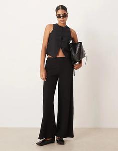 Супермягкие брюки широкого кроя ASOS DESIGN черного цвета - ЧЕРНЫЙ