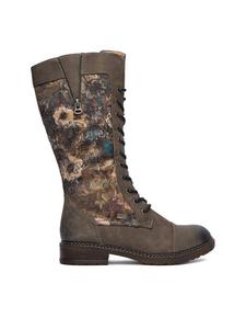 Женские сапоги Rieker утепленные с принтом, зеленый