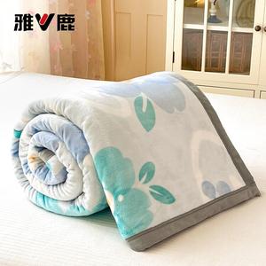 Yalu Одеяло двухслойное из молочного вельвета 150х200 см, цвет Hua Cushi Tianxi - Blue