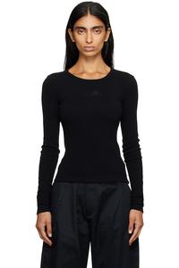 Mm6 Maison Margiela Футболка с длинными рукавами из трикотажа в рубчик из смесовой шерсти