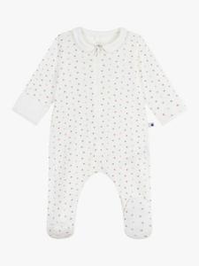 Детский хлопковый комбинезон с ножками Petit Bateau, Marshmallow/Multico