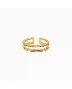 Двухполосное регулируемое кольцо Grace Bearfruit Jewelry, gold