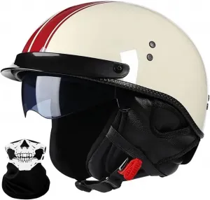 Ретро мотоциклетные полушлемы, мотоциклетные шлемы для мужчин и женщин, сертификация DOT/ECE, шлем-джет с визором, полушлем-шлем, защитная шапочка для мотоцикла, круизера, чоппера, мопеда, скутера, открытый шлем RMBDD, a