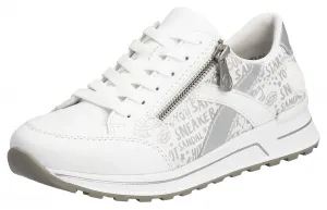 Кроссовки Rieker, съемная мягкая стелька, повседневная обувь, полуботинки, туфли на шнуровке, серебристый