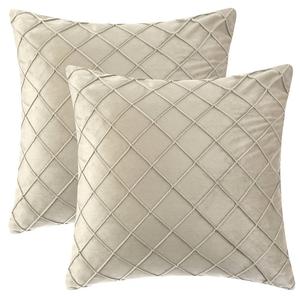 Мягкие бархатные декоративные наволочки, однотонные наволочки с геометрической текстурой, размеры 18 x 18 дюймов Unique Bargains, бежевый