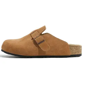 Женские сандалии с закрытым носком, противоскользящая резиновая подошва, светло-каштанового цвета Lan Miao, Light Chestnut