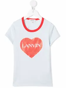 Футболка из органического хлопка с логотипом Lanvin Enfant, синий