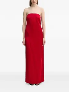 Платье макси из атласа без бретелек A.L.C., красный