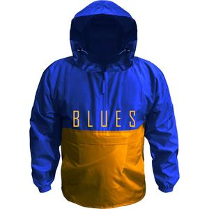 Мужской синий пуловер с капюшоном St. Louis Blues Big & Tall Anorak с молнией до половины