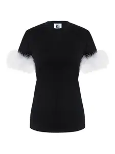 Футболка с перьями Sleeper, черный