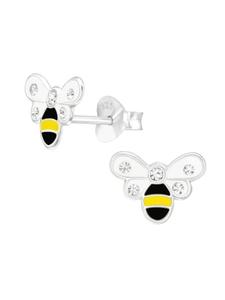 Alexander York Белые серьги-гвоздики с кристаллами BEE из серебра 925 пробы, комплект из 2 штук