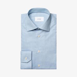 Рубашка Eton с длинным рукавом из хлопкового твила, голубой