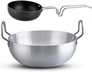 Набор посуды для приготовления Satre Online And Marketing Kadai из алюминия, 2 шт, черный/серебристый