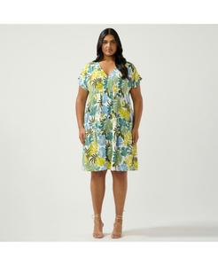 Мини-платье Antibes Resort больших размеров ESTELLE, Sky/citron