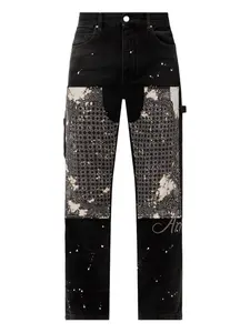 Джинсы со вставками Amiri, черный