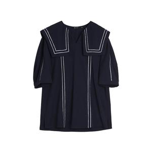 ELLE Рубашка Women's Navy Blue Navy Collar Moderate
