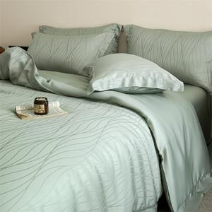 UJNHGQ Комплект постельного белья из натурального мягкого шелковистого жаккарда со стильным узором Color 8