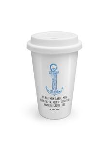 Mr. & Mrs. Panda Термокружка «Синий якорь» с белой надписью