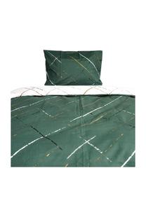 Современное постельное бельё на молнии с принтом reflection Cofi, зелёное 155 x 220 см