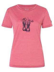 Футболка из мериносовой шерсти с цветочными ботинками розового цвета super.natural