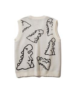 Жилет с V-образным вырезом и изображением динозавра в стиле граффити Hook, цвет White