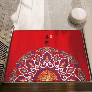 Dajiang Ковер 100х160 см для входа в дом, праздничный красный, легко чистить