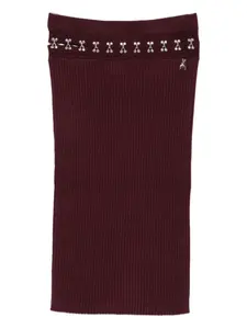 Вязаная прямая юбка Patrizia Pepe, фиолетовый