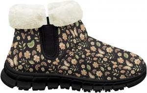 Детские ботинки на щиколотку для девочек, противоскользящие зимние ботинки для бега, с утепленной подкладкой, на мягкой подошве Pointodoor, Butterfly Floral