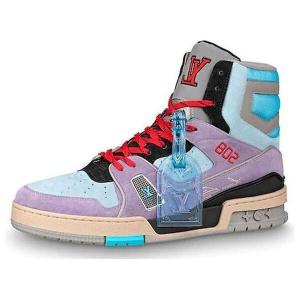 Кроссовки trainer ankle sneakers 'purple red blue' Louis Vuitton, синий