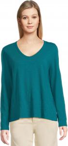 Футболка Elliott Lauren Garment Dye Tees - Long Sleeve V-Neck Knit Top, Teal