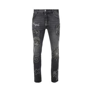 Брюки Palm Angels B Spider Classic 5 Pockets, Black/Silver