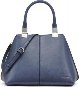 Сумка-портфель Calvin Klein Granite Geometric Satchel - 2 в 1, веганская кожа, 2 кармана, Folkstone Grey