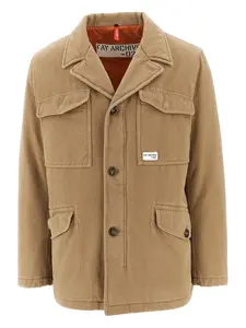 Куртка с карманами-клапанами на пуговицах Fay, коричневый
