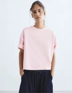 Бледно-розовая футболка с короткими рукавами Pull&Bear