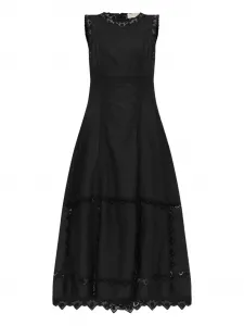 Платье миди Anela с кружевной отделкой Ulla Johnson, черный
