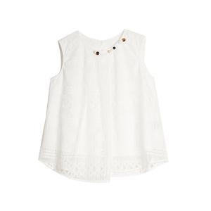 ELLE Топ-майка женская белая с круглым вырезом умеренно прямого кроя