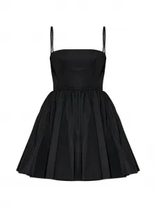 Платье с оборками и расклешенным силуэтом Alaïa, черный