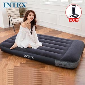 Intex 64142 двойная встроенная подушка, надувной матрас, домашняя портативная кровать для обеда, уличная палатка, складная кровать