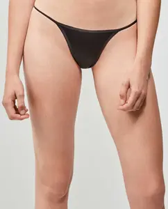 Бразильские трусики на тонких бретелях Gisela, чёрный
