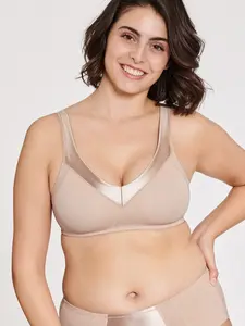 Naturana Бюстгальтер Minimizer "Solutions", чашка B-E, мягкий бюстгальтер минимайзер с блестящей лентой, без косточек, бежевый