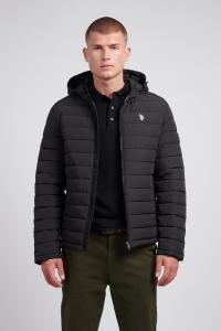 Мужская легкая стеганая куртка с капюшоном U.S. Polo Assn, черный