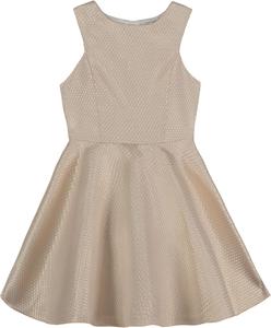 Платье для вечеринки Calvin Klein для девочек Legacy, облегающий силуэт с расклешенной юбкой, Gold Metallic